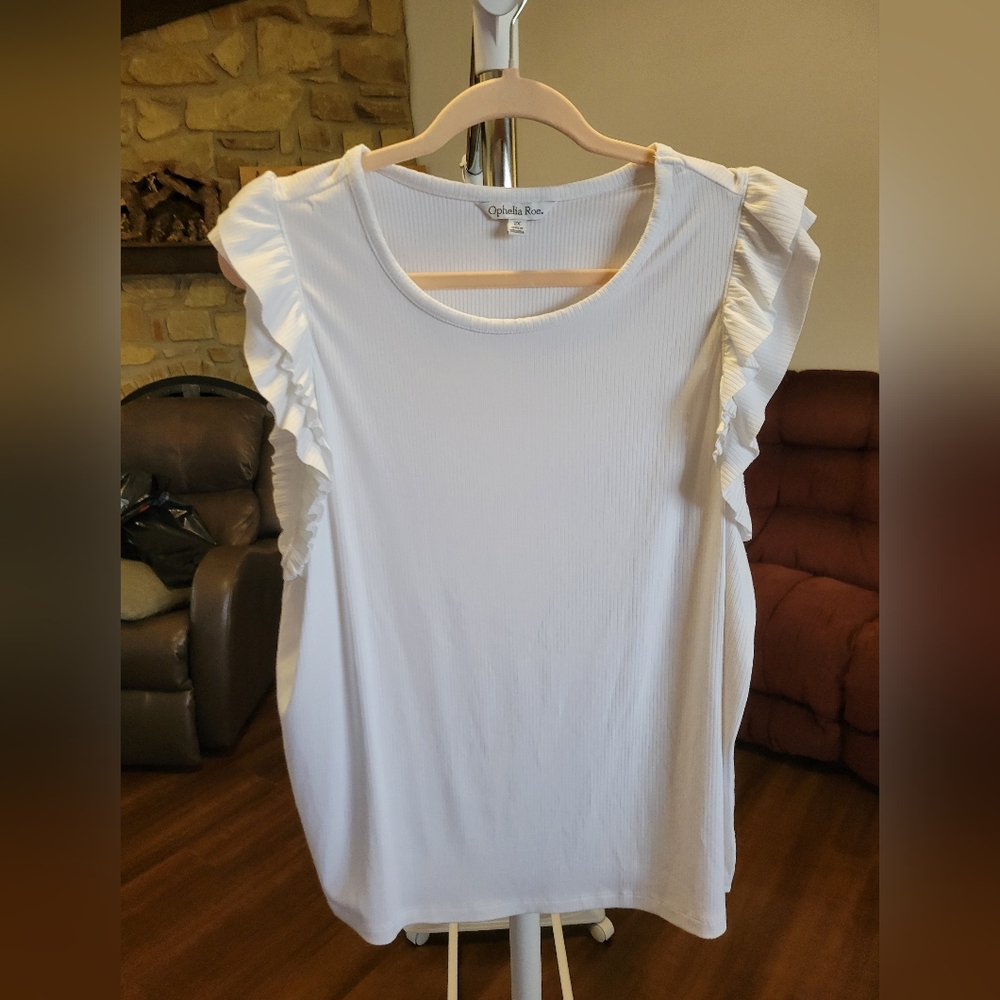 Charming Ruffle Sleeve White Blouse